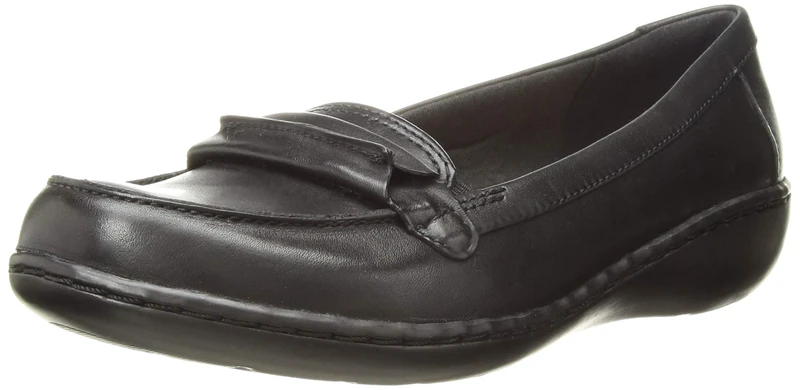 CLARKS Women's Ashland Bubble Slip-On Loafer, Black, 6 UK