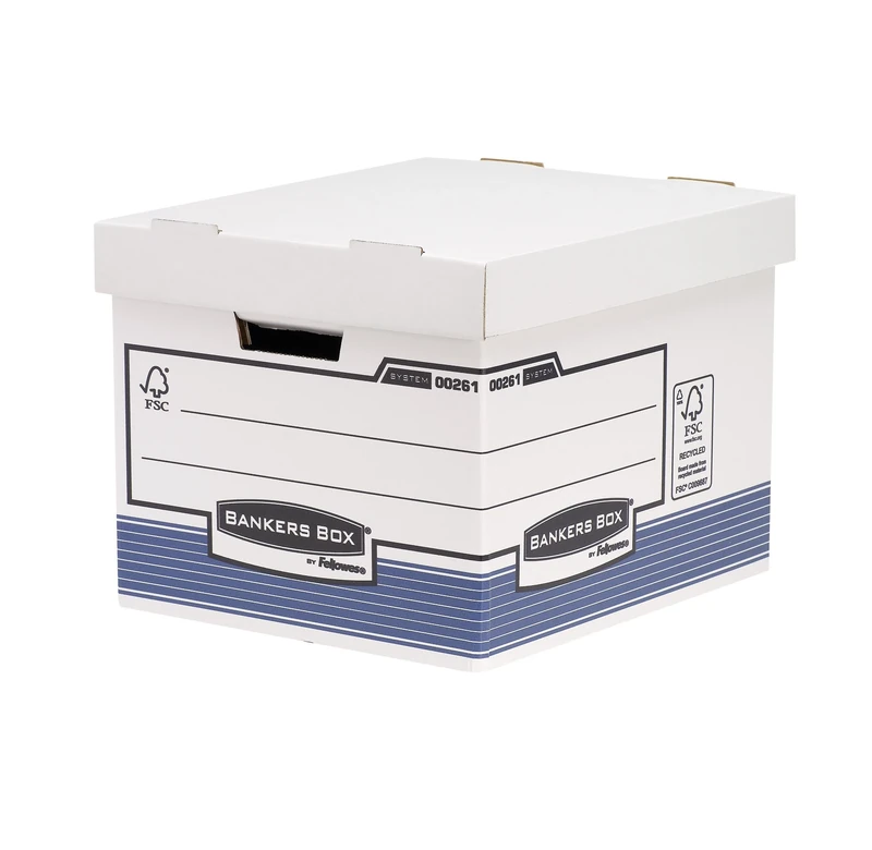 Bankers Box 0026101 System Storage Box, Standard - Blue, Pack of 10