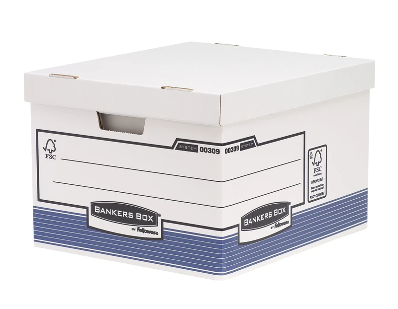 Bankers Box System 380 x 287 x 430mm Large Storage Box - Blue (Pack of 10)