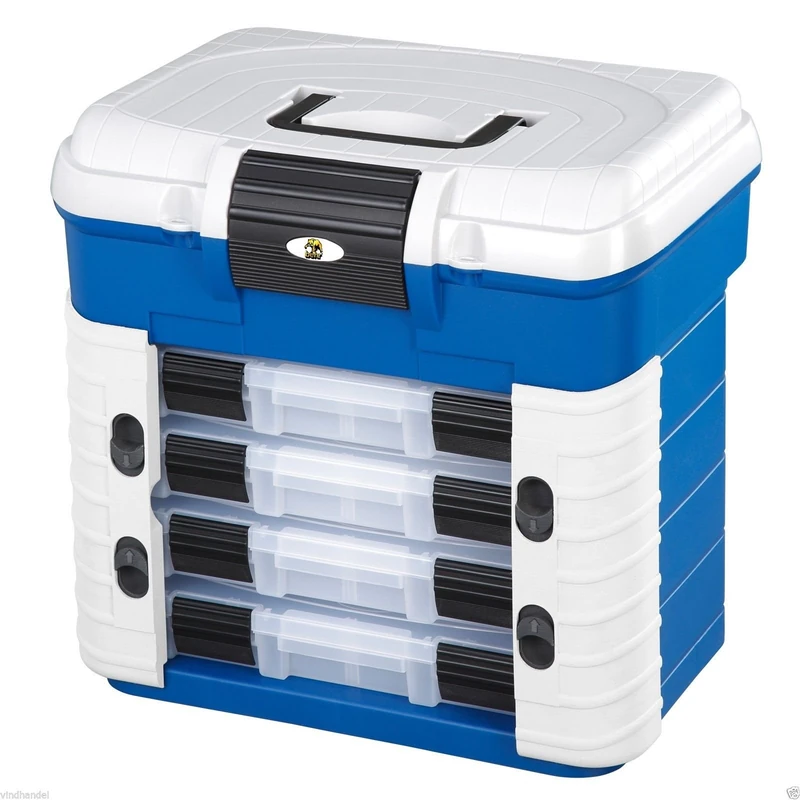 Plastic Panaro Fishing Box 501 for Transporting, Protecting and Organizing Equipment, Blue, External Dimensions 420 x 203 x 400 mm