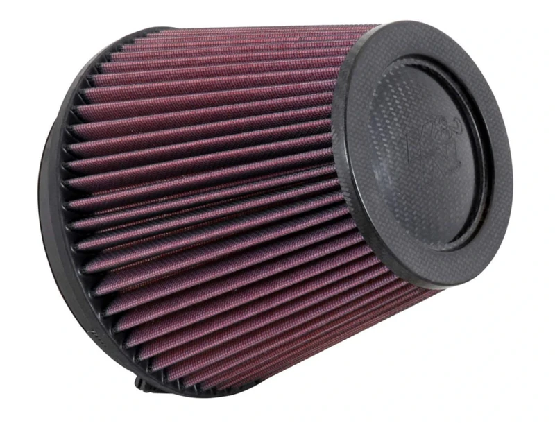 K&N Universal Air Filter - Carbon Fiber Top: High Performance, Premium, Washable, Replacement Engine Filter: Flange Diameter: 6 In, Filter Height: 6 In, Flange Length: 1 In, Shape: Round, RP-5168