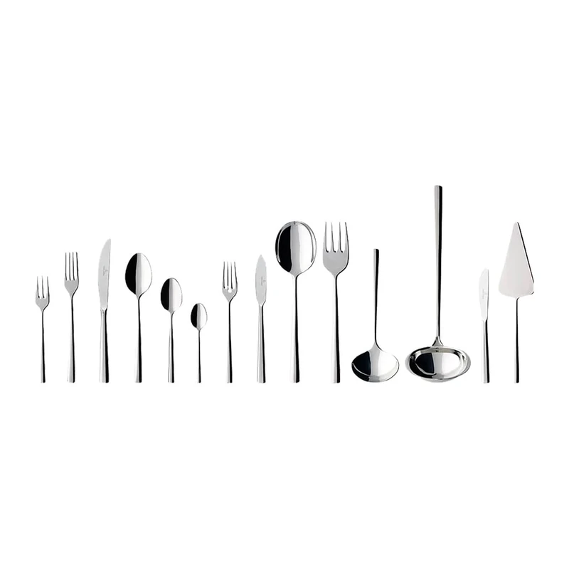 Villeroy & Boch Piemont Cutlery for up to 12 People, 113 Pieces, Stainless Steel