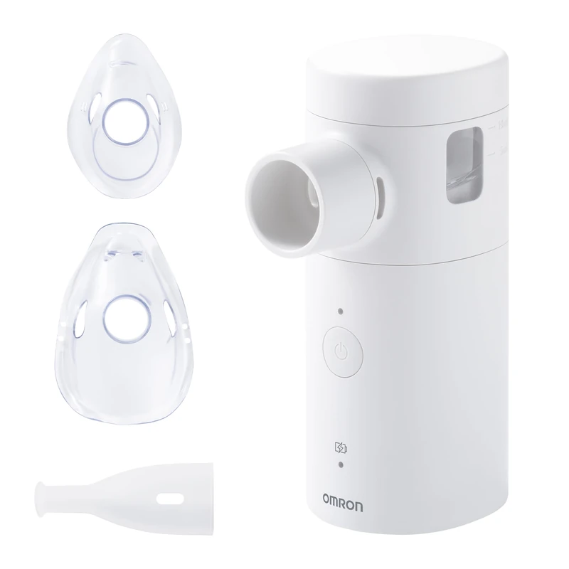 OMRON MicroAir Move | Silent Inhaler Portable Mesh Nebuliser | Nebulisers for Adults & Children with 2 Mask Sizes & Mouthpiece Included, Cough & Cold Relief, Rechargeable via Micro-USB - Image 1