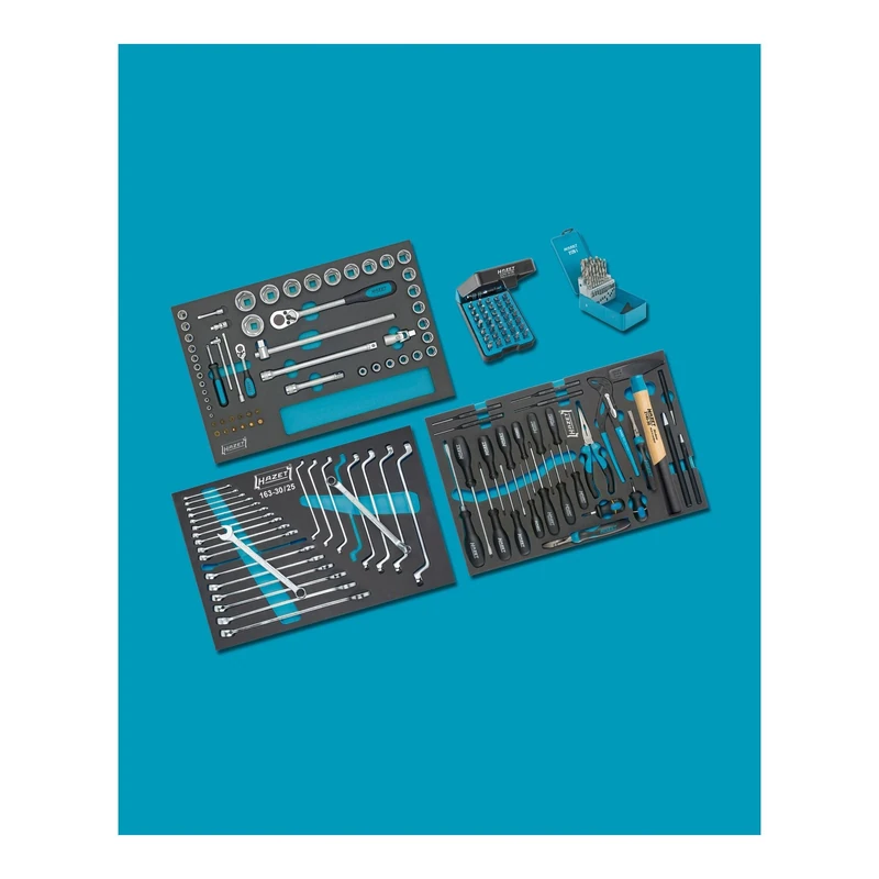 HAZET Tool assortment 0-178/169, 169 pieces, filled with various premium tools in safety insert system, can be used for the workshop trolley assistant