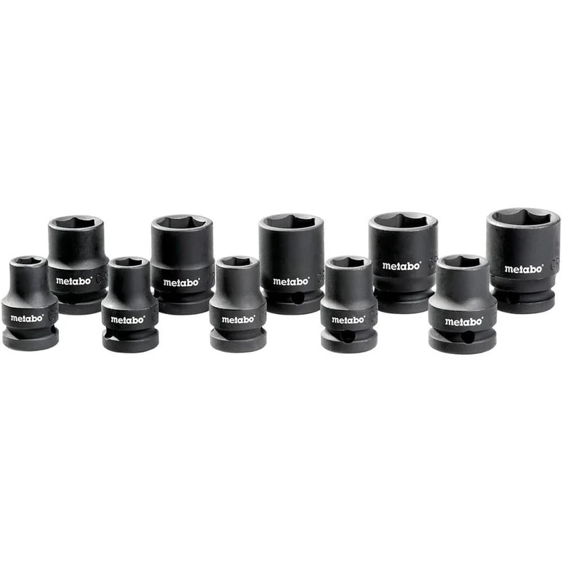 Metabo 628831000 Impact Screwdriver Socket Spanner Set 1/2-Inch, Set of 10 - Image 1