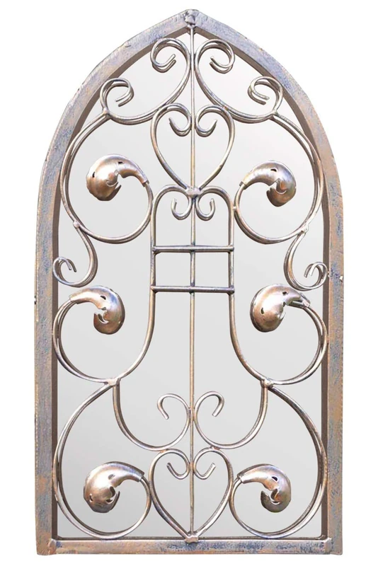 Large Outdoor Arch Ornate Garden Wall Mirror 40cm X 24cm