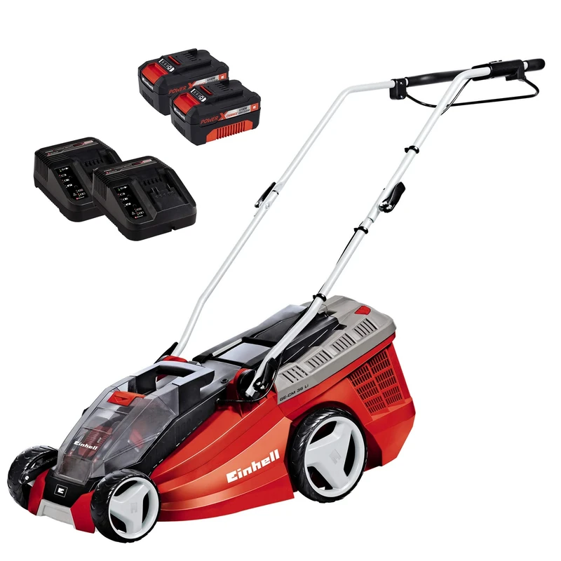 Einhell GE-CM Power X-Change 36V Lithium Lawnmower with 2 x 1 Hour Charge Batteries