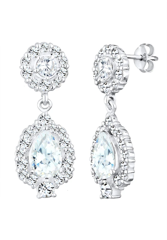Elli Women's 925 Sterling Silver Xilion Cut cubic zirconia Earrings - Image 1