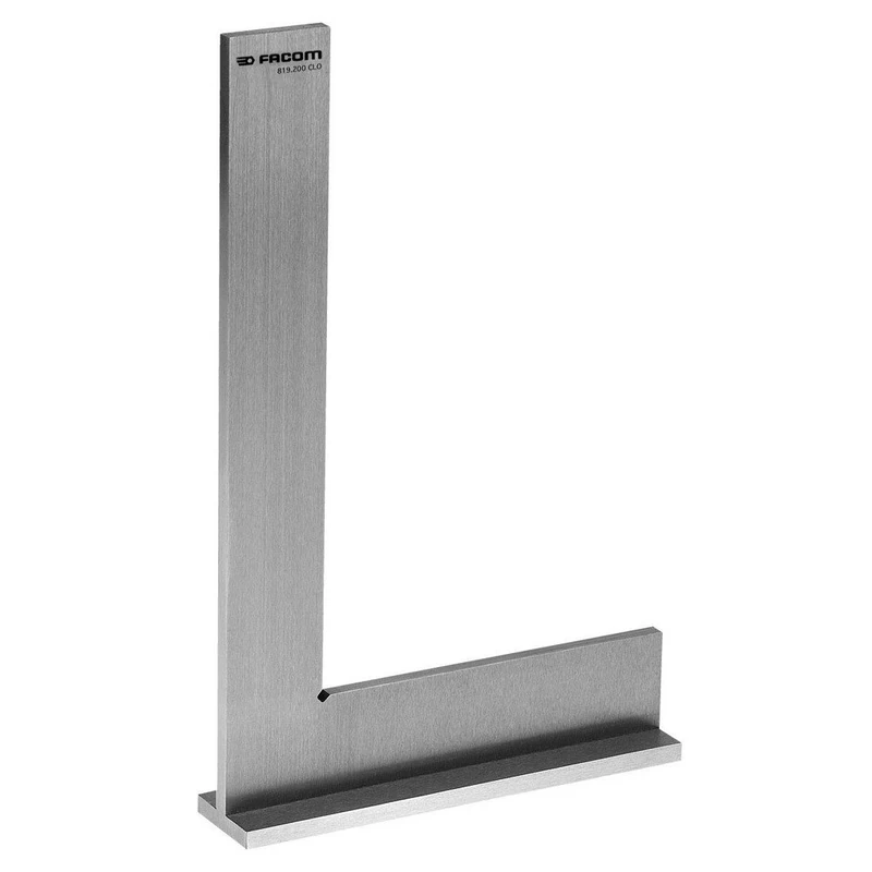 FACOM 819.200CLO Series 819.CLO Stainless Steel Flanged Precision Square, Class 0, 200 mm Length