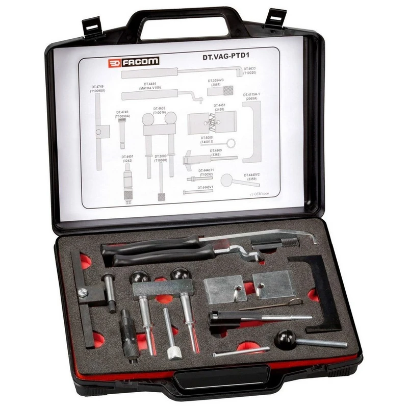 FACOM DT.Vag-ptd1 Vag Timing Kit, Petrol Engines, No. 2, 77 mm Height, 265 mm Width, 325 mm Length