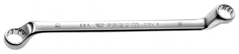 FACOM Ring Spanner, Offset, 12 Point, 38 x 42 mm, 1 Piece, 55A.38X42