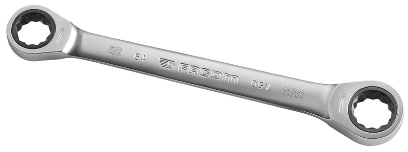 Facom 64.5 "/8 x 11/16 12 °C Flat Ratchet Wrench 5/8 x 11/16