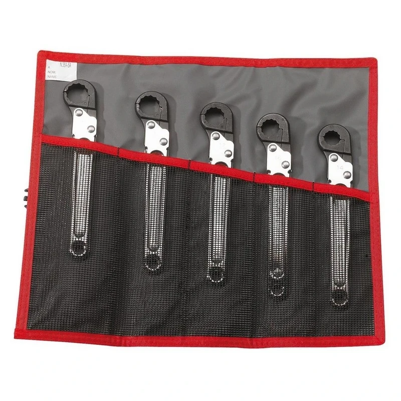 Ratchet Ring Spanner Set 5 Pieces Open