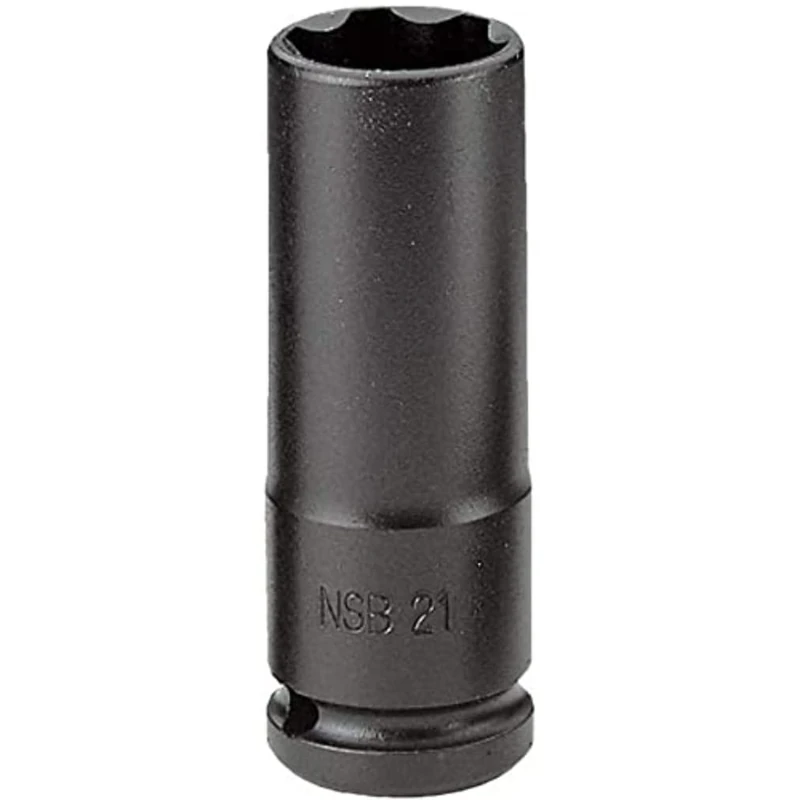 FACOM 1/2 Inch Impact Socket Spanner Hexagonal Long, SW 32 mm Convex Profile, Pack of 1, NSB.32