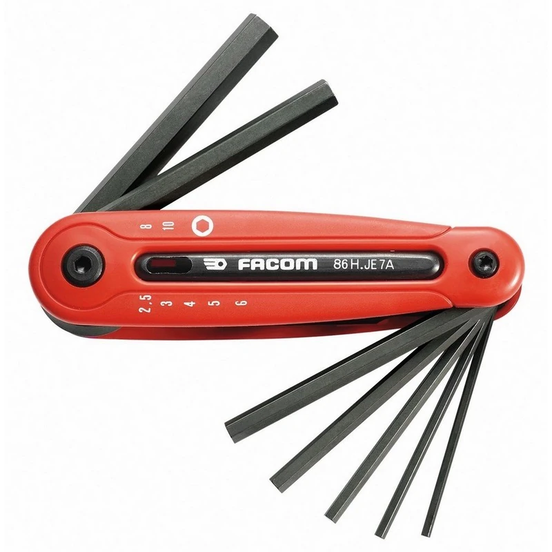 FACOM 86H.Ju6 Series 86H Hexagon Keys On Sleeve, 5/32-3/16-7/32-1/4-5/16-3/8 mm Size