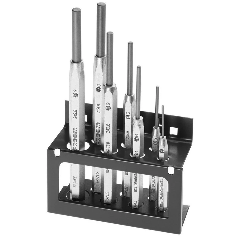 FACOM 249.JS7 Pin Punch Set 7 Pieces with Stand