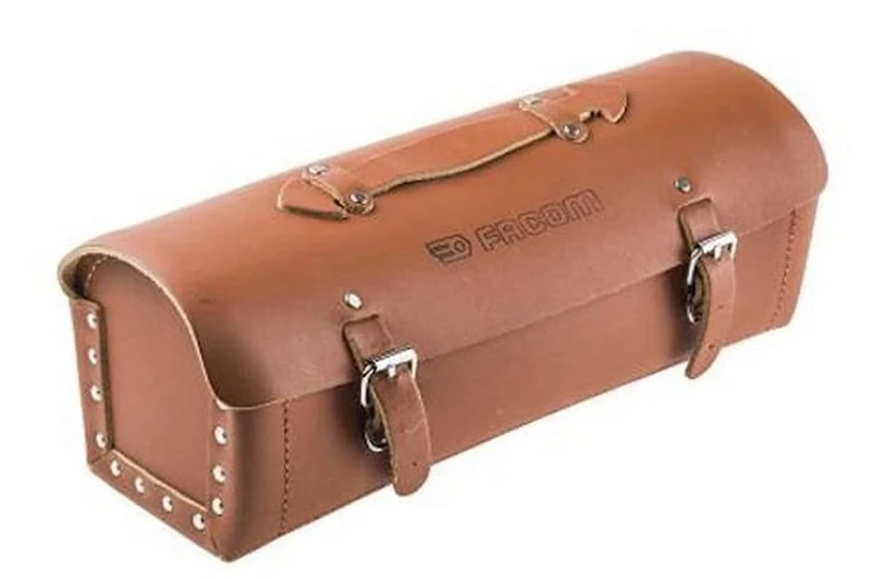 FACOM - Compact Leather Tool Bag - BV.100 - Tool Bag - Professional or DIY Tool Case - Robust and Durable - Tool Storage and Transport - Brown - Small
