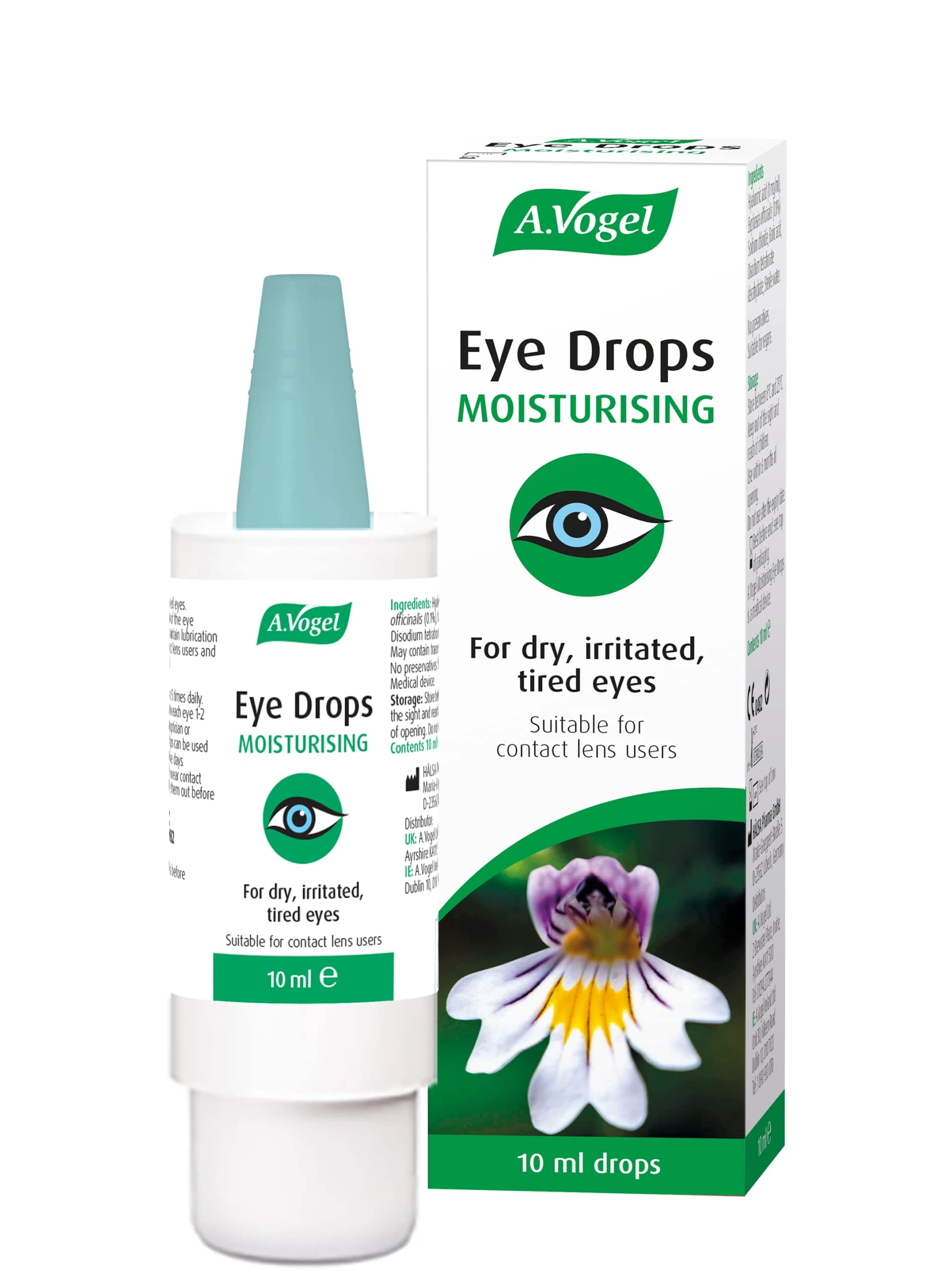 A.Vogel Moisturising Eye Drops 10ml | for Very Dry and Irritated Eyes | Contact Lens Friendly | with Euphrasia & Hyaluronic Acid