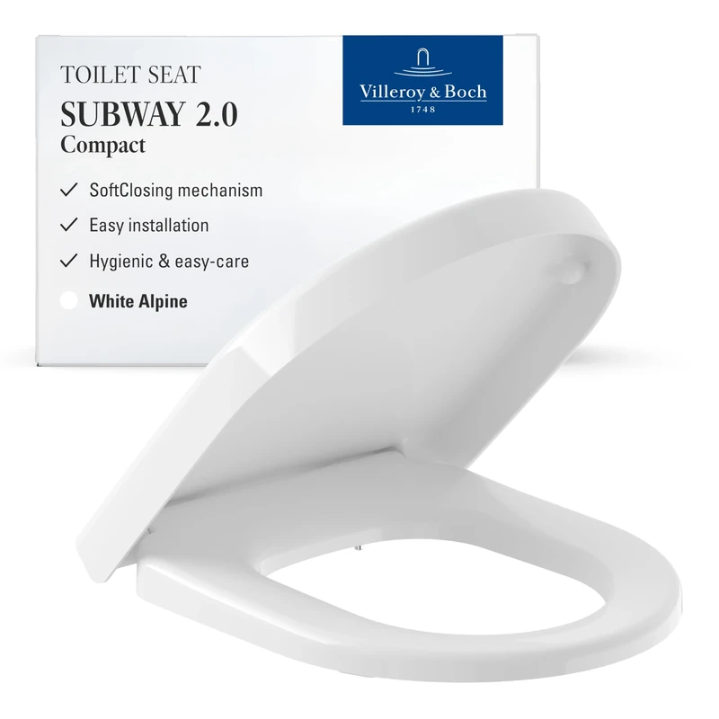 Villeroy & Boch Subway 2.0 9M69S101 Toilet Seat Compact with Quick Release and Soft Closing Function White