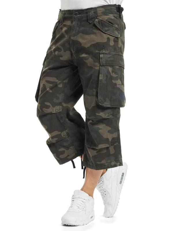 Brandit Industry Vintage 3/4 Shorts, color: darkcamo, size: S