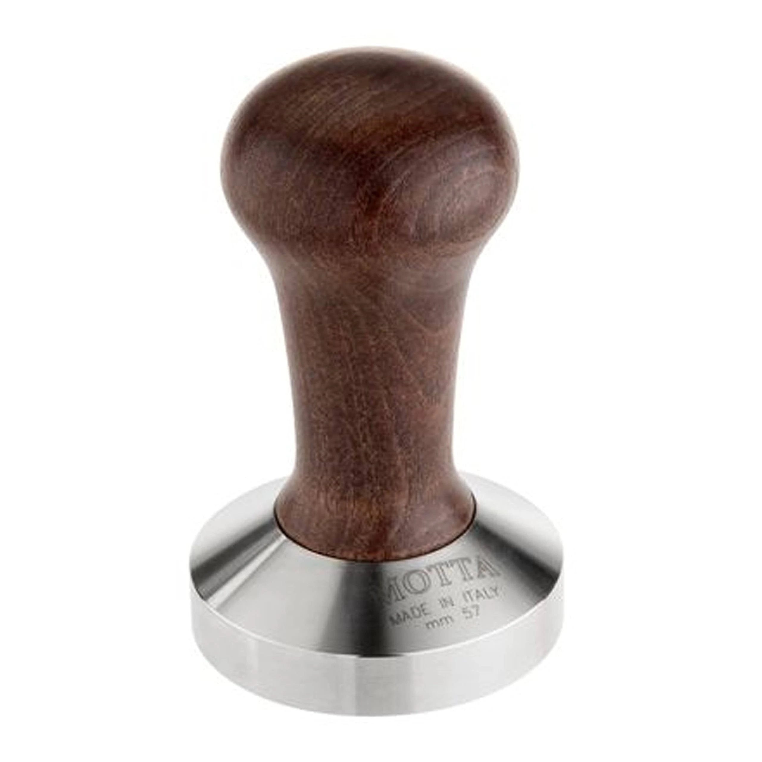 Motta 8170/M Professional Flat Base Coffee Tamper, 57 mm, Brown Handle