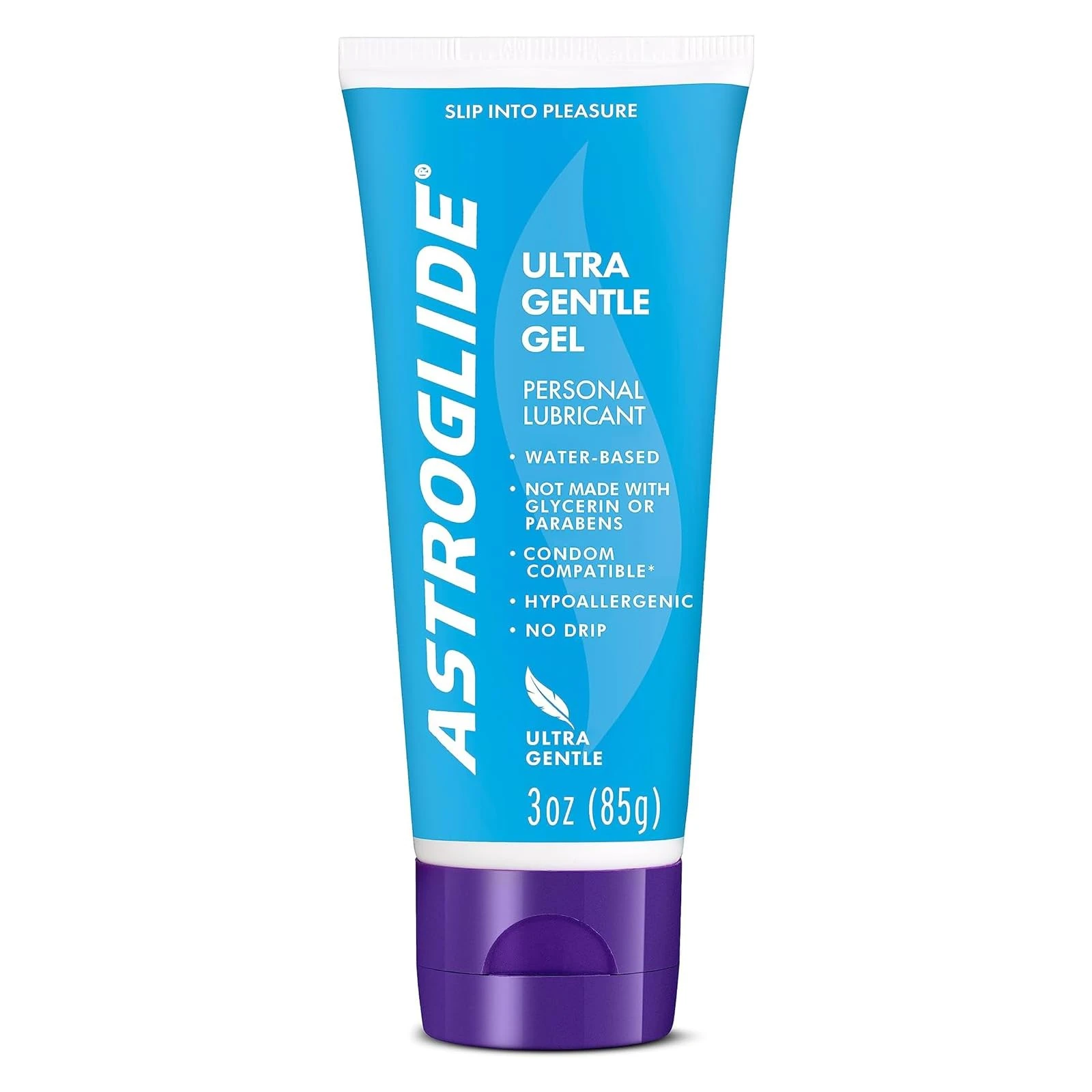 Astroglide Water Based Ultra Gentle Gel Lubricant, 85g, Stays Put with No Drip, Suitable for Men, Women and Couples, Unflavoured Lube
