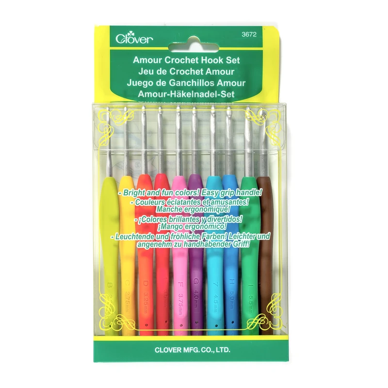 Clover Amour Crochet Hooks Set B-J - Aluminum - Image 1
