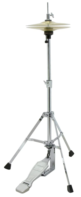 GEWApure PS803050 HiHat stand Junior HH-50 for kids up to a body height of 140 cm, including 8" HiHat cymbal, low adjustable, height approx. 50cm/70cm, Silver