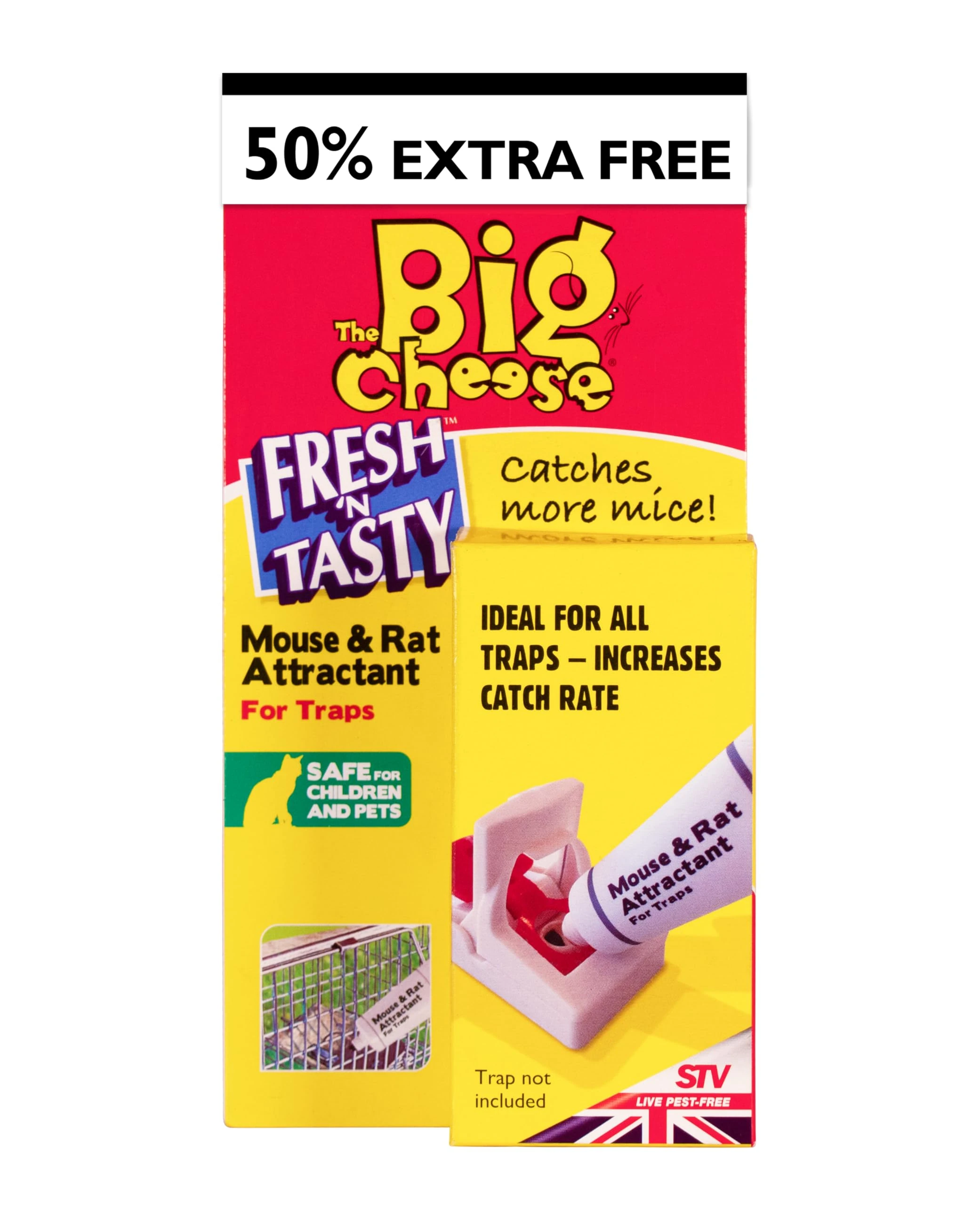 The Big Cheese Mouse and Rat Attractant – 26g, Poison-Free Paste in Squeezy Tube, Use to Re-Bait Traps, Safe-to-Use Around Children and Pets
