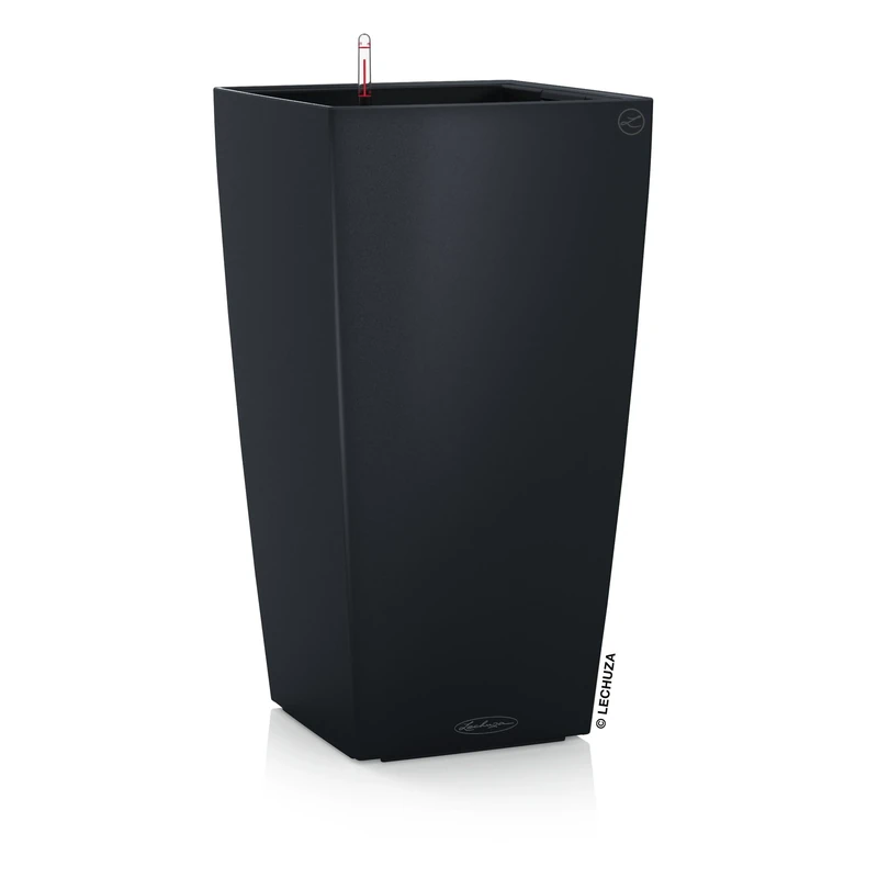 Lechuza CUBICO Color 30 Self Watering Planter Garden Plastic Indoor and Outdoor Flower Plant Pot with Drainage Hole H56 L30 W30 cm Slate