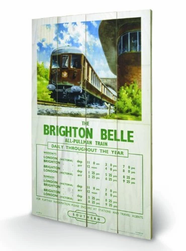 Pyramid International Brighton Belle Wooden Wall Art, Multicoloured, 45 x 76 cm