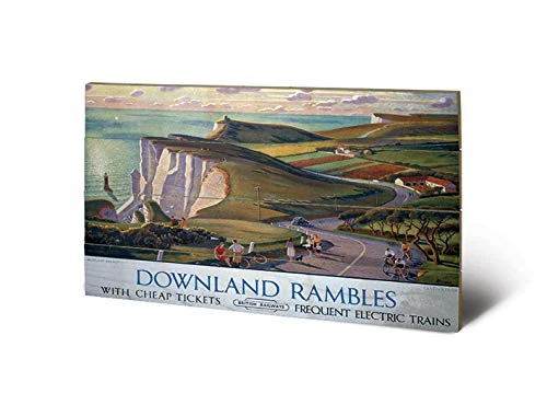 Pyramid International Downland Rambles Wooden Wall Art, multicoloured, 45 x 76 cm - Image 1