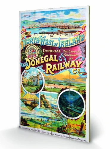 Pyramid International Donegal Railway Wooden Wall Art - 45x76cm