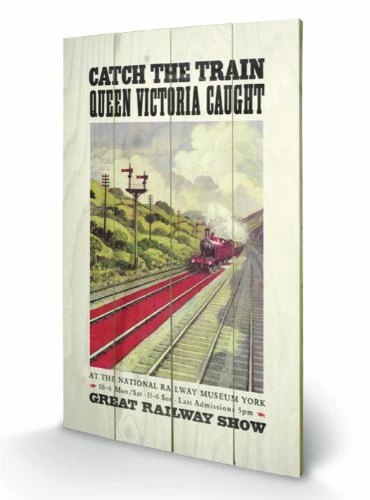 Pyramid International Catch The Train Wooden Wall Art - 45x76cm