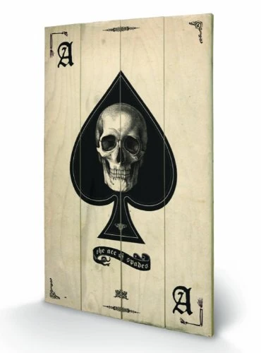 Pyramid International Ace of Spades Wood Print, Multi-Colour, 45 x 76 cm