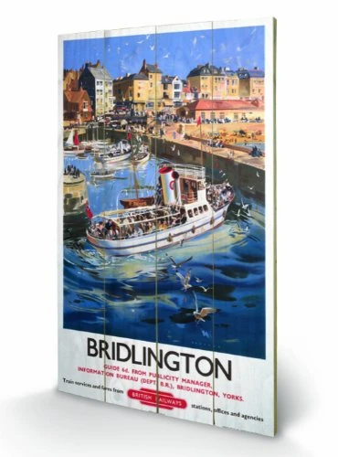 Pyramid International Bridlington Wooden Wall Art, multicoloured, 45 x 76 cm
