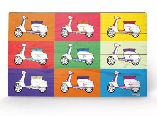 Lambretta Pop Art Large Wooden Wall Art