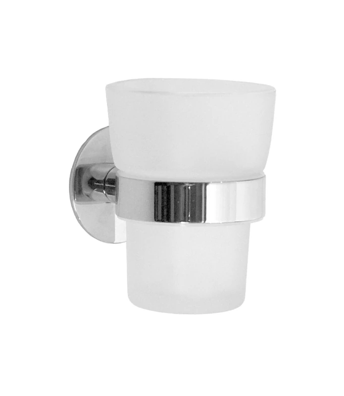 Smedbo Time Holder with Tumbler Polished, Porcelain, Silver, 8 x 10.5 x 15.8 cm - Image 1