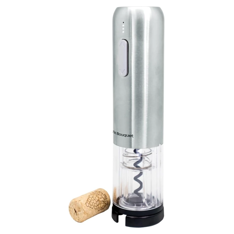 Vin Bouquet FID 004-Compact Electric Corkscrew, Metal, Silver, 18 x 26.5 x 5.5 cm - Image 1