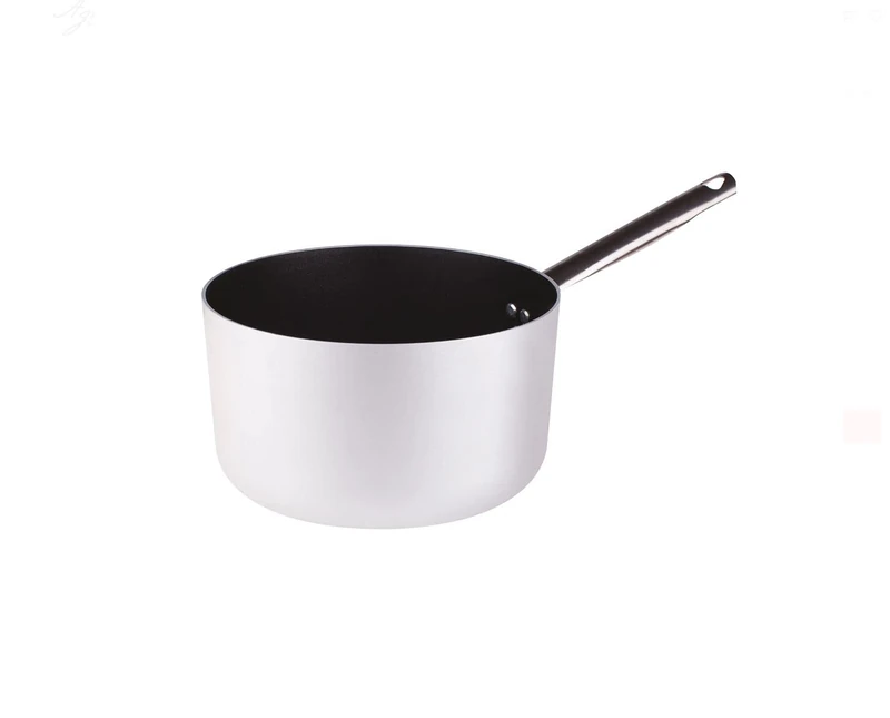 Pentole Agnelli Professional Aluminium Anti - Adherent 3 Mm. Deep Saucepan With Tubular Steel Handle, Diameter 18 Cm.