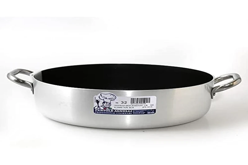 Pentole Agnelli Professional Aluminium Anti - Adherent Casserole Pot 3 Mm. Thick With 2 Handles, Diameter - 45 Cm.