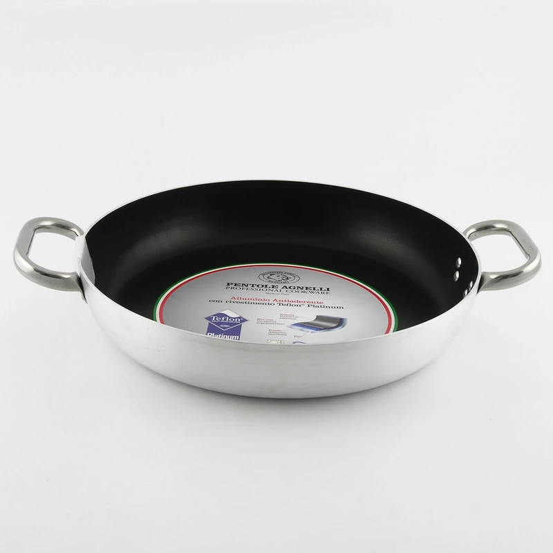 Pentole Agnelli Professional Anti - Adherent Professional Platinum Omelette Pan 3 Mm. with 2 Handles, Diameter 45 Cm.
