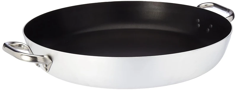 Pentole Agnelli Professional Aluminium Anti - Adherent Platinum Omelette Pan 3 Mm. With 2 Handles, Diameter 50 Cm.