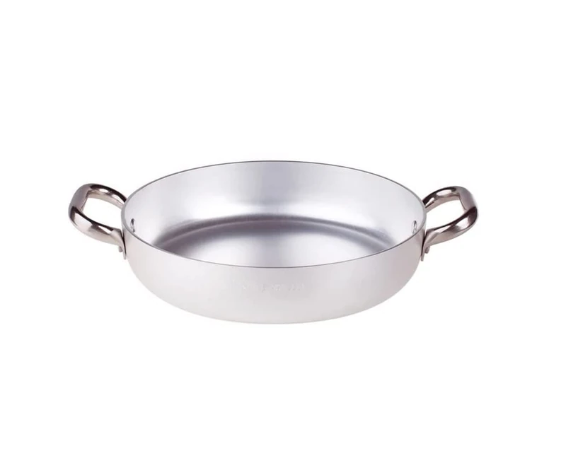 Pentole Agnelli Professional Aluminium 3 Mm. Omelette Pan with 2 Handles, Diameter 60 Cm, Silver