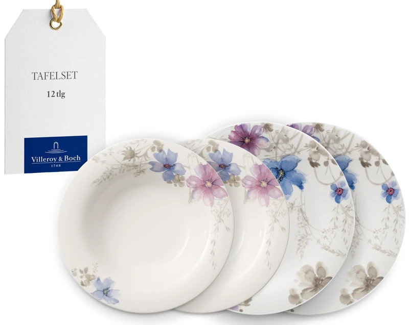 Villeroy & Boch Mariefleur Gris Basic Plate Set 12 Pieces