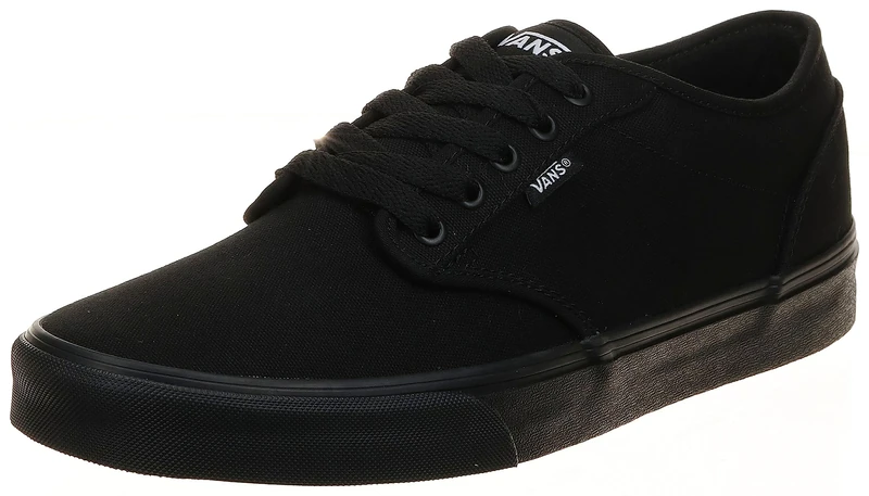 Vans Mens Size 10, Atwood Sneaker Triple Black Canvas Lace Up Shoes, Low Top Men's Trainers, Lightweight Old Skool Sneakers Skate Shoes (10 UK)