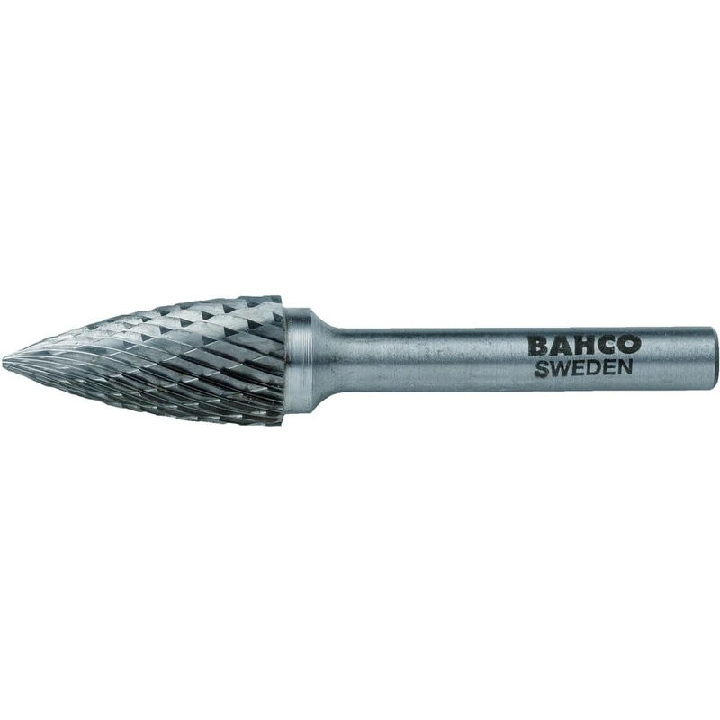 Bahco G1020M06 Medium Tungsten Carbide Rotation Burr in Bullet Shape with 20 Tooth, Silver