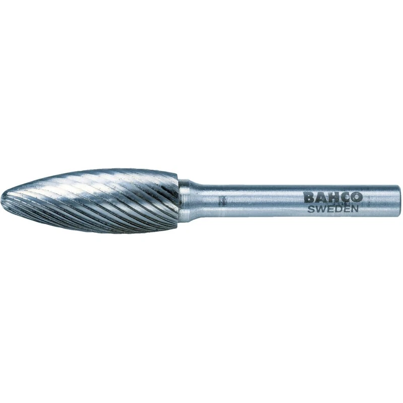 Bahco H1025M06 Medium Tungsten Carbide Rotation Burr in Flame Form with 20 Tooth, Silver