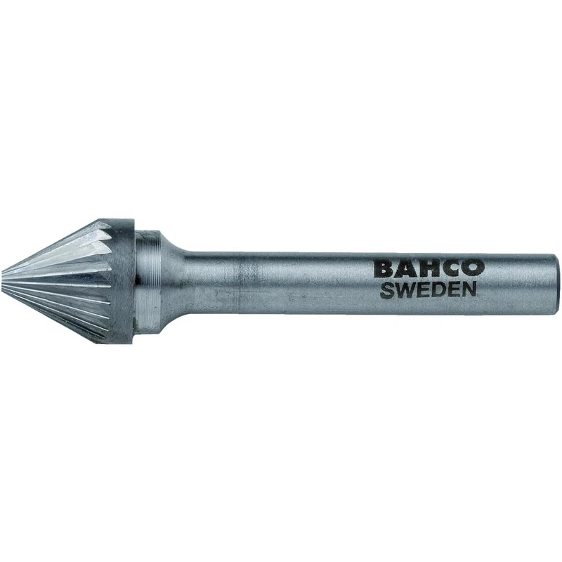 Bahco J1212M06 Spiked Cone Shape 60 Degrees Medium Tungsten Carbide Rotary Burr, 0 V, Silver, 52 mm