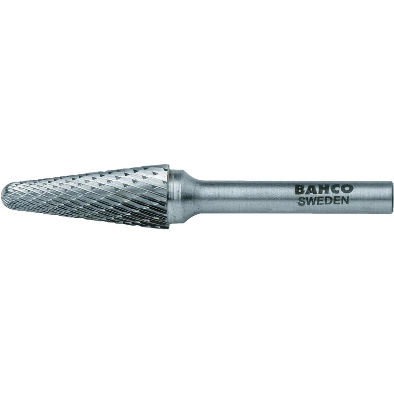 Bahco L1020M06 Tungsten Carbide Rotary Burr with Conical Round Nose, Silver
